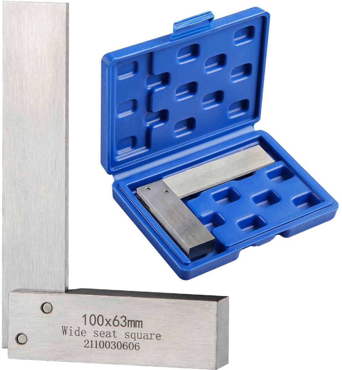 Machinist vierkanthaak 90 graden rechte hoek liniaal - precisie geslepen gehard staal 100x63mm (4x2,5 inch) - ShopVlot