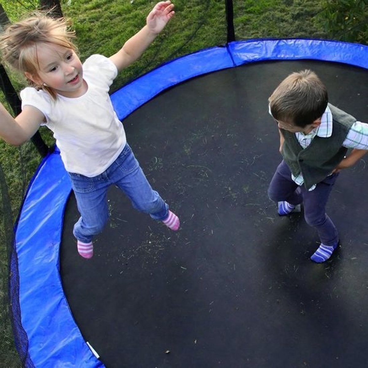 Beschermhoes voor trampoline - Veiligheidskussen voor trampoline - Buitentrampolines - Uv-bestendig en waterdicht - 244 cm en 306 cm - Zwart