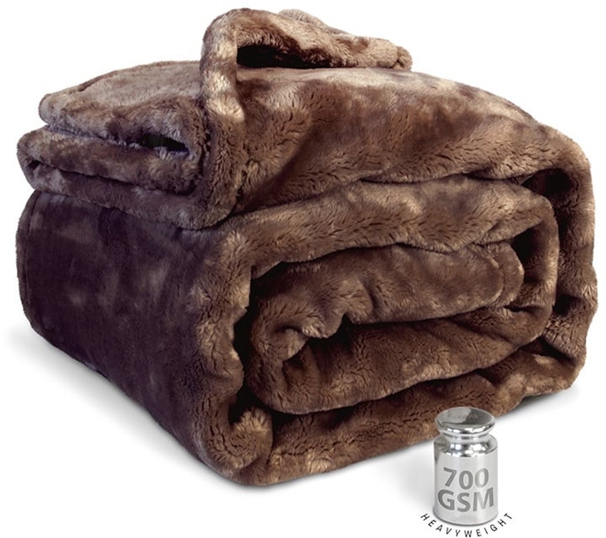 Unique Living Plaid Silke - 150x200cm - Bruin