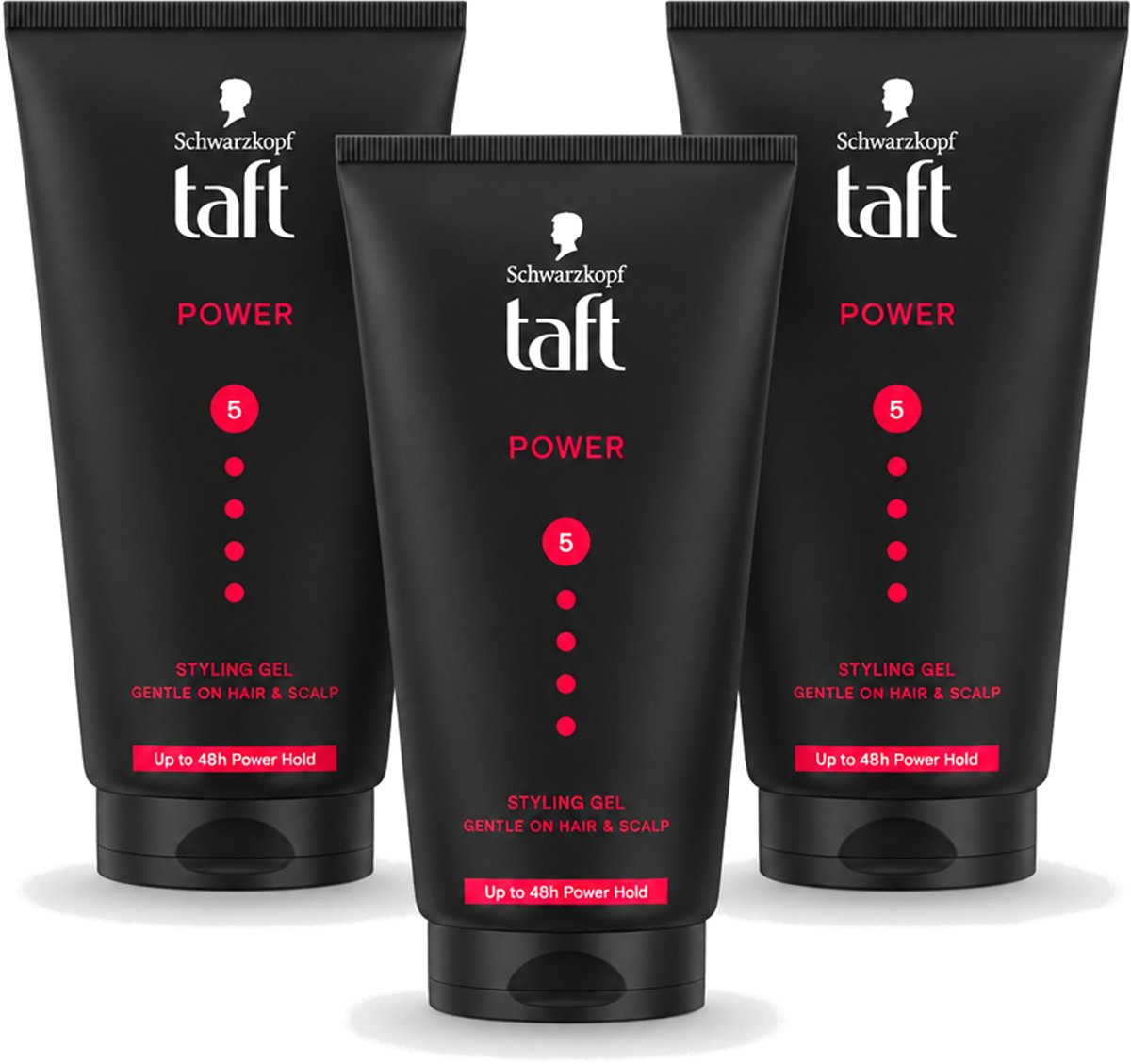 3 x Taft - Power 5 - Styling Gel - Sterke hold voor elke stijl - 150 ml - Voordeelverpakking - 3 stuks