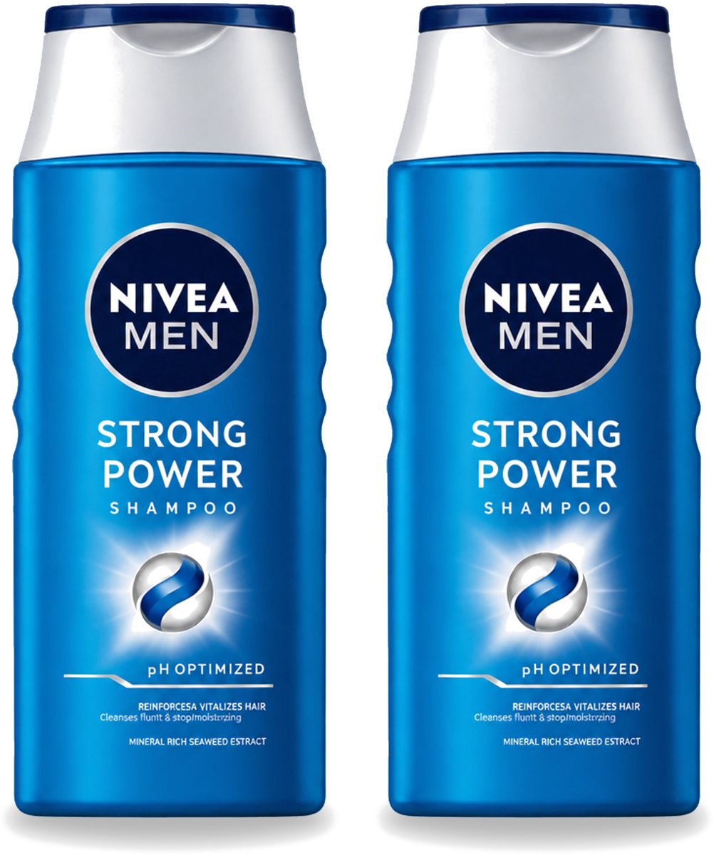 2 x NIVEA MEN – Shampoo – Strong Power – 250 ml - Voordeelverpakking - 2 stuks