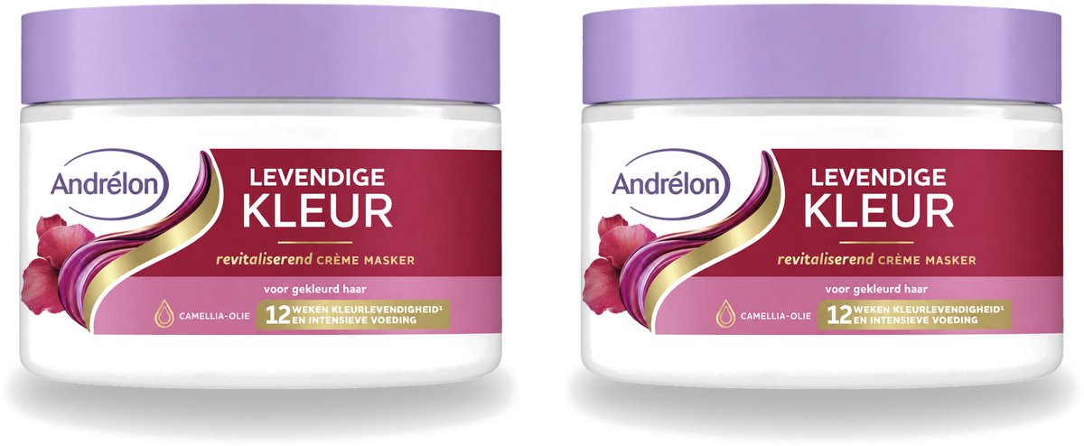 2 x Andrélon – Crème Haarmasker – Levendige Kleur – 300 ml - Voordeelverpakking - 2 stuks