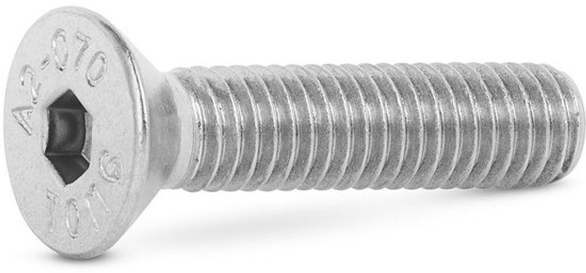 Verzonkenkopschroeven - Metrische schroeven - Voor machinebevestiging - Roestvrij staal V2A - M8 x 80 mm - Zilverkleurig