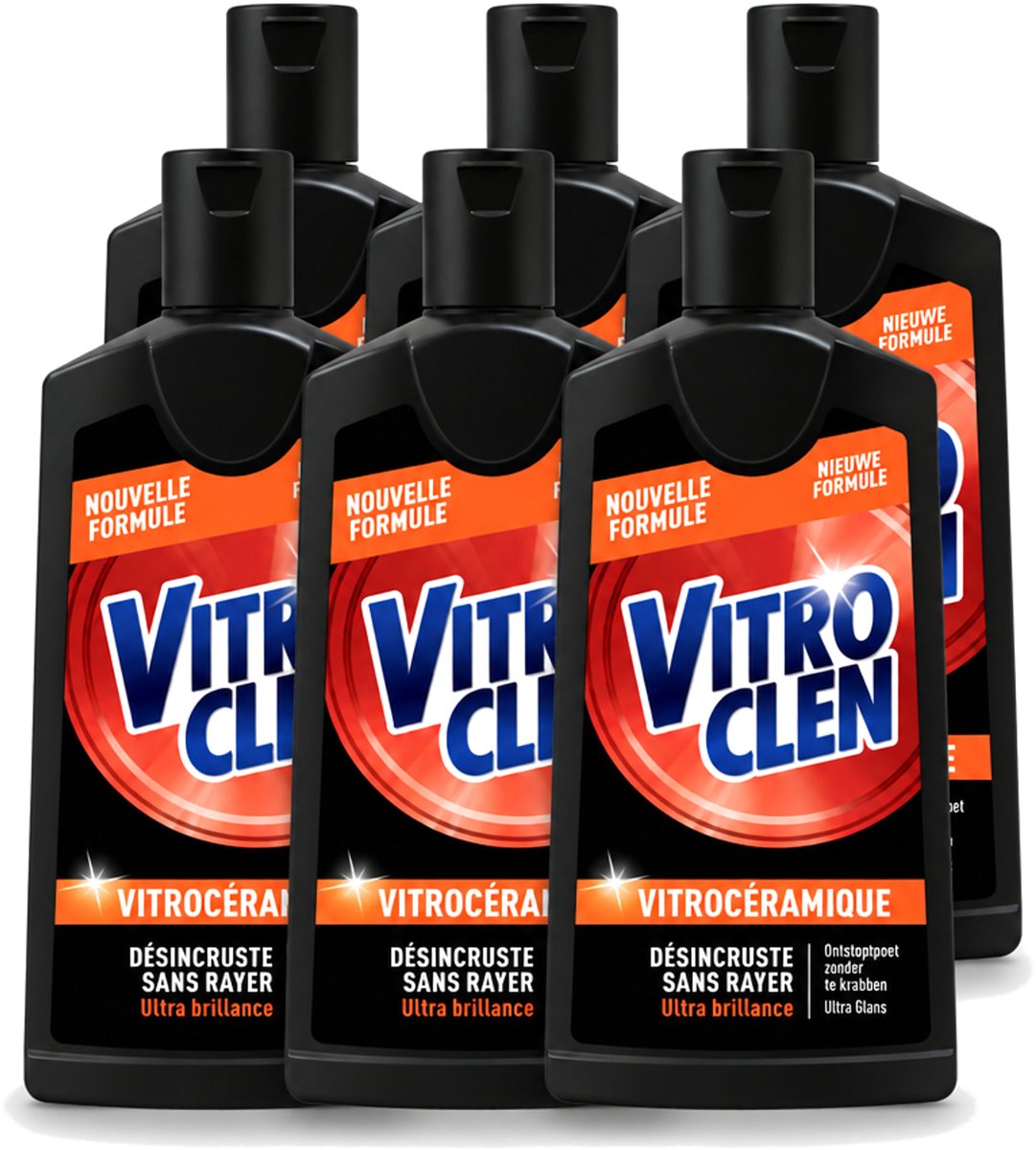 6 x Vitroclen - Kookplaatreiniger - Keramisch & Inductie - Ultra Glans - 310 ml - Voordeelverpakking - 6 stuks