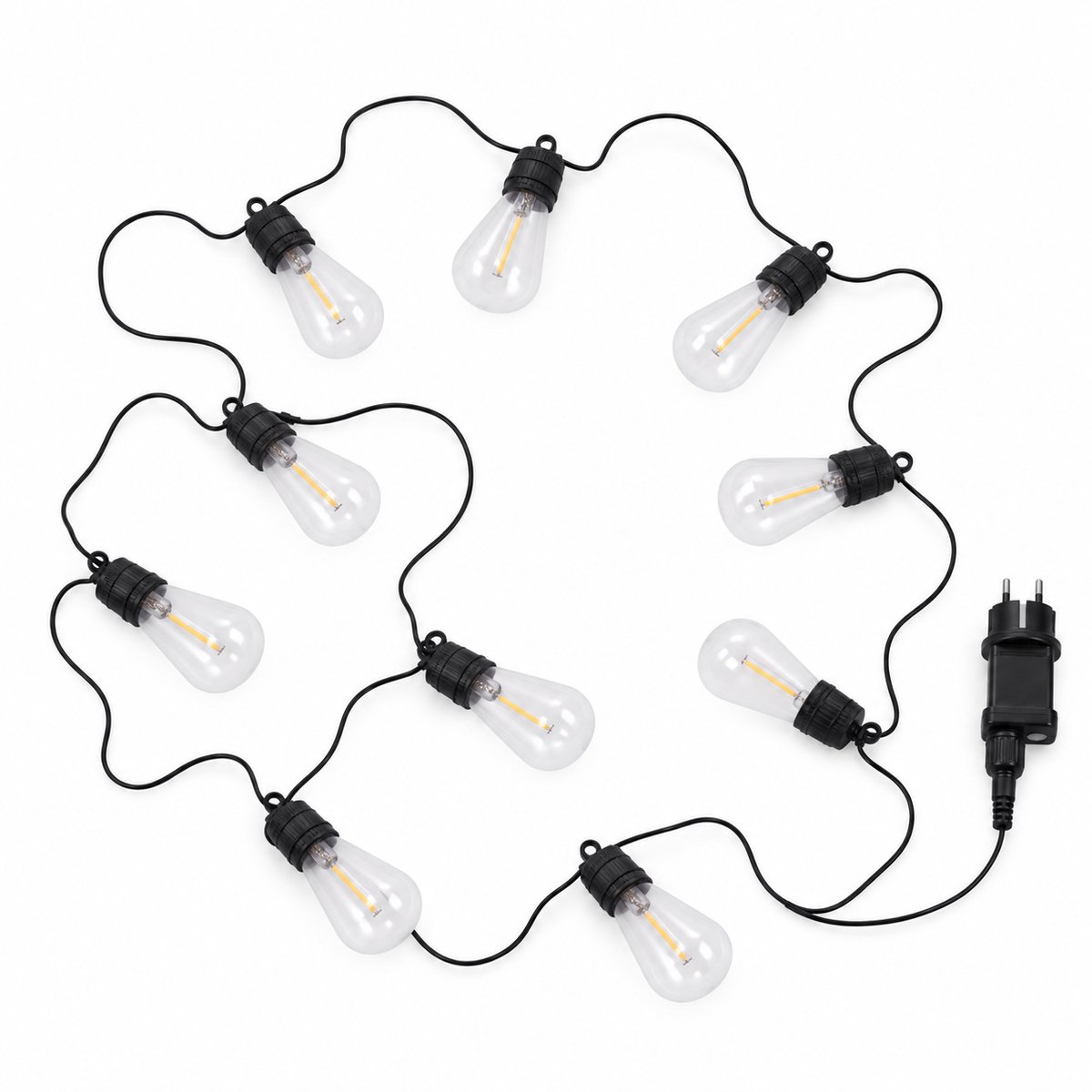 Lichtsnoer - 10 - Lampen - 7 m - Warm Wit - Timer - IP44