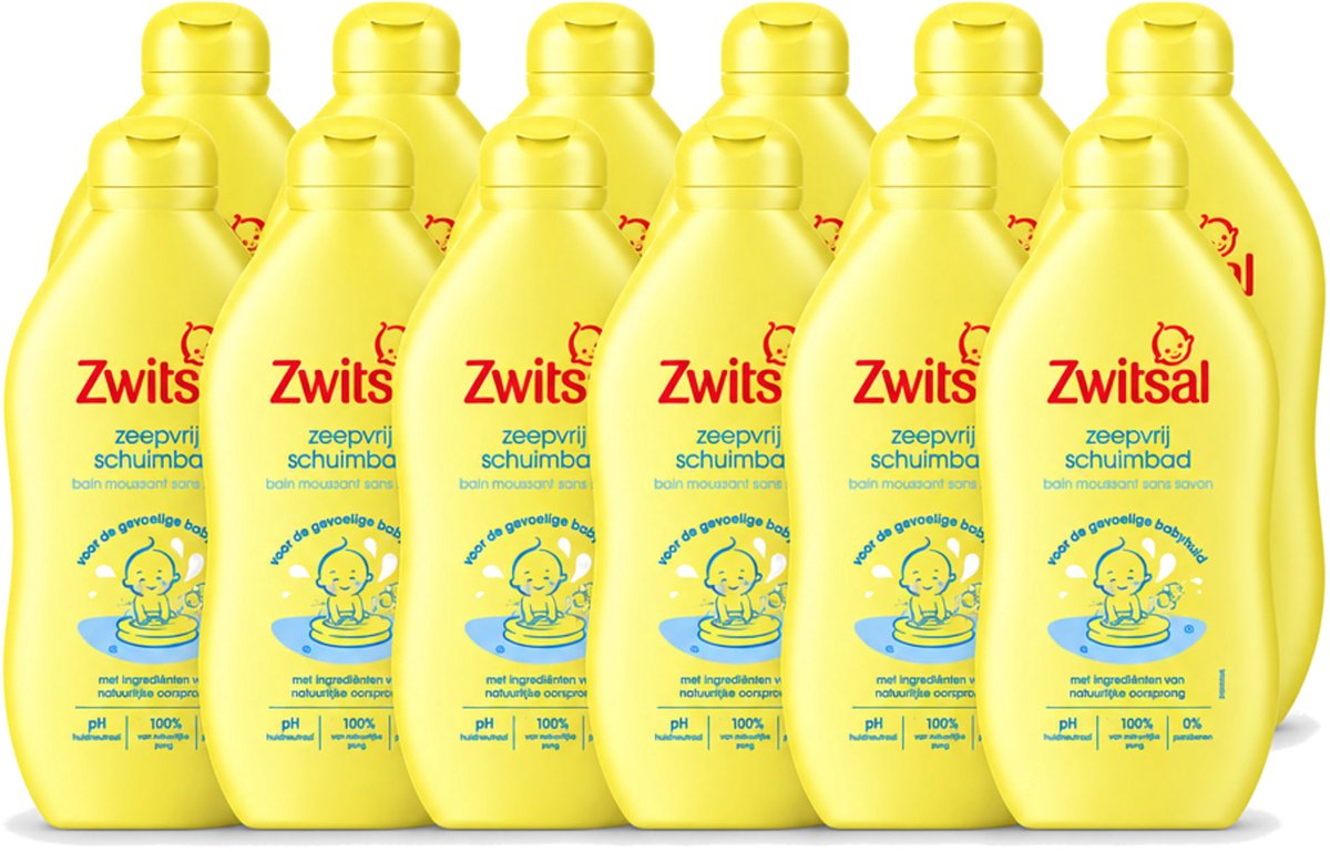 12 x Zwitsal – Schuimbad – Zeepvrij – 400 ml - Voordeelverpakking - 12 stuks