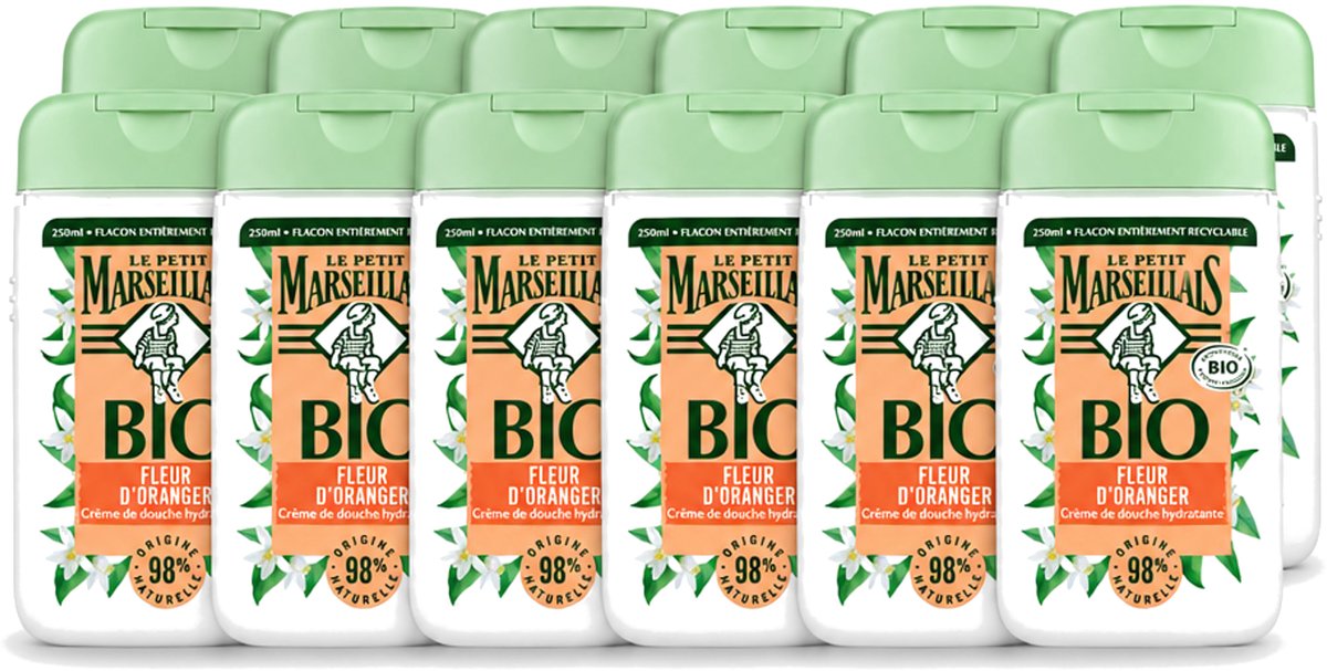 12 x Le Petit Marseillais – Douchegel – Fleur d’Oranger – 250 ml - Voordeelverpakking - 12 stuks