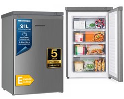 Heinner HFF-HM91SE++ Tafelmodel Vrieskast – 91 L – Instelbare Mechanische Thermostaat – Omkeerbare Deur – Zilver – 5 Jaar Garantie