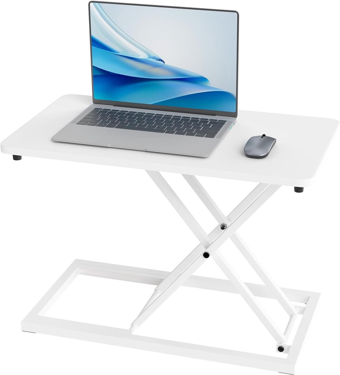 Verstelbaar Zittend-Staand Bureau, 34x60cm, Ultra-Dunne Bureau Converter, Geschikt voor Kantoor, Studie en Woonkamer, Ergonomisch Ontwerp, Laptop Bureau