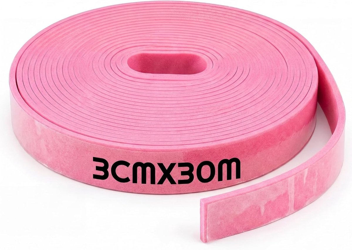 Zelfklevende Isolatiestrepen voor Lijm, Dilation Tape en Vloerverwarming - 3cm x 30m, Roze