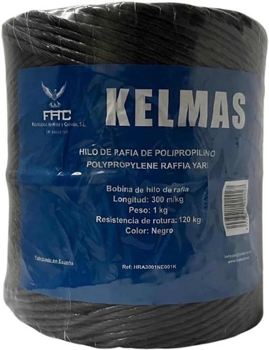 Sterk touw - Bindtouwpakket T গভীর - Voor tuinwerk - 1 kg en 300 m - Polypropyleen - Zwart