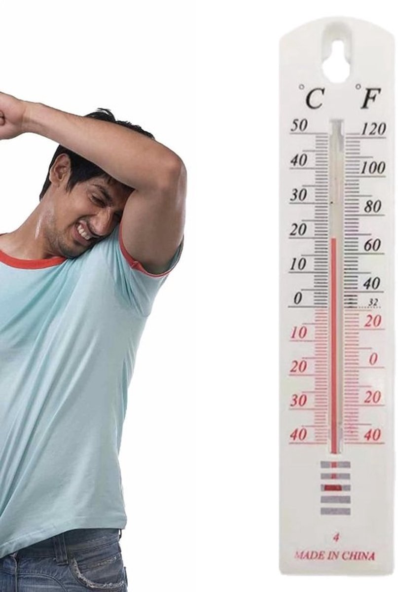 Temperatuurmonitor - Klimaatmeter voor binnen - Voor binnen en buiten - Meet van -40 tot 50 graden