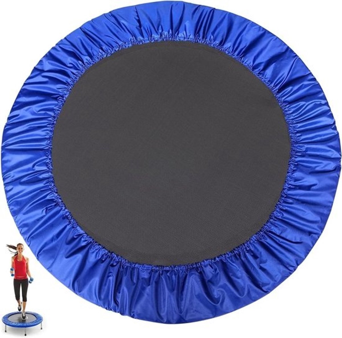 Trampolineveerhoes - Veiligheidspad - Voor fitnessveiligheid - Scheurbestendig Oxford-doek - 114 cm - Blauw