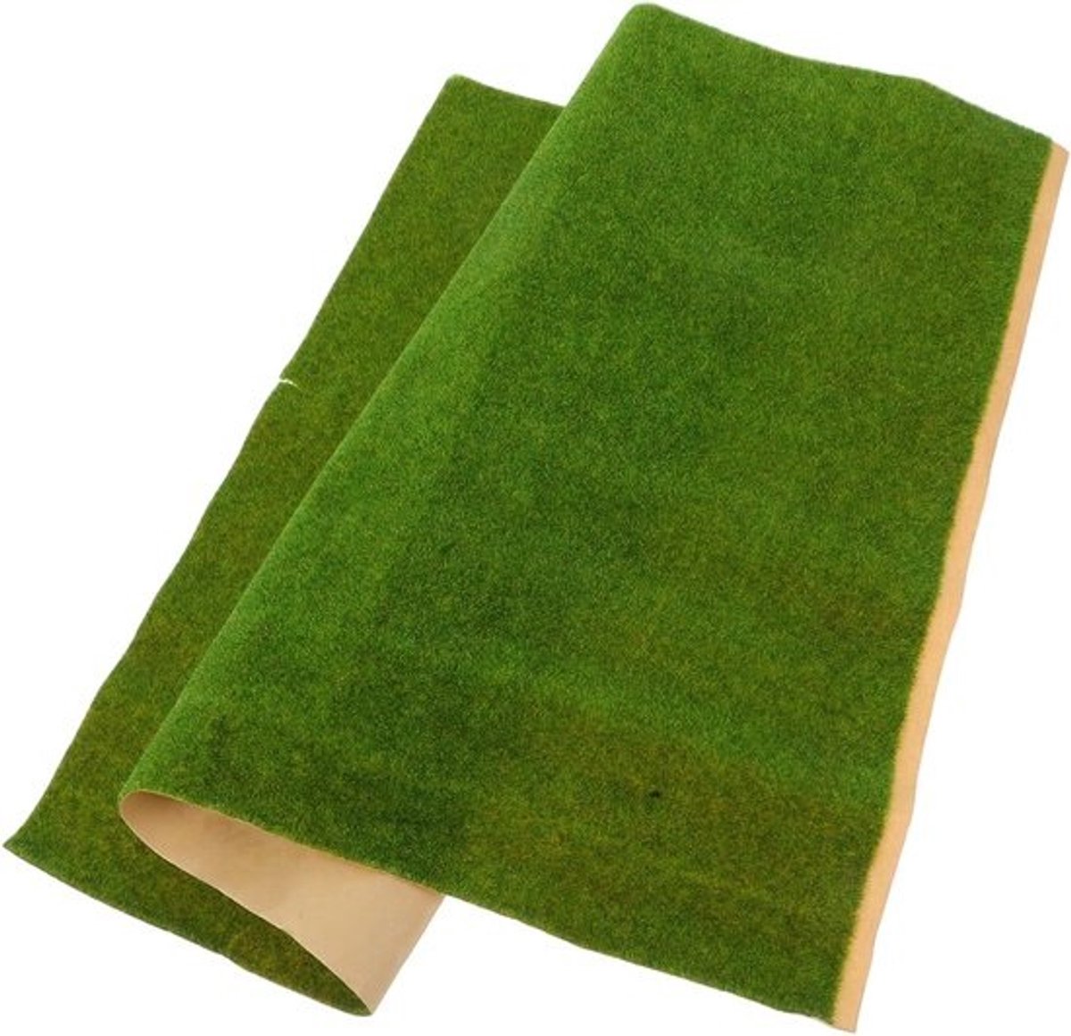Kunstgrasmatten - Dioramagrass - Voor hobbyprojecten - Duurzaam nylonmateriaal - 50 x 35 cm - Lichtgroen