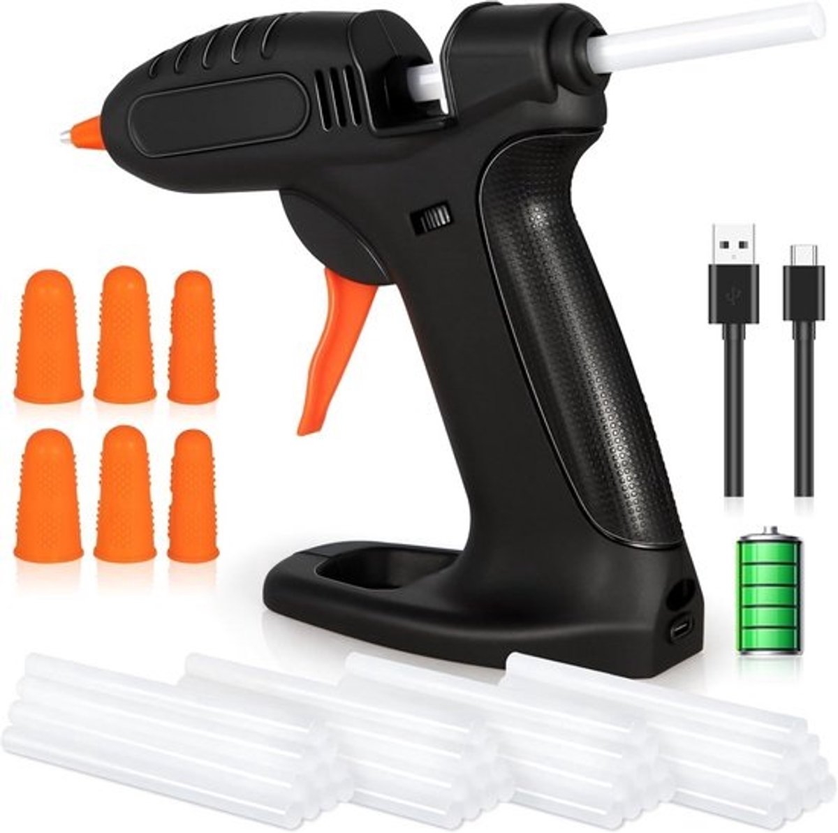 Draadloos oplaadbaar mini-lijmpistool 7 mm voor knutselen en reparatie