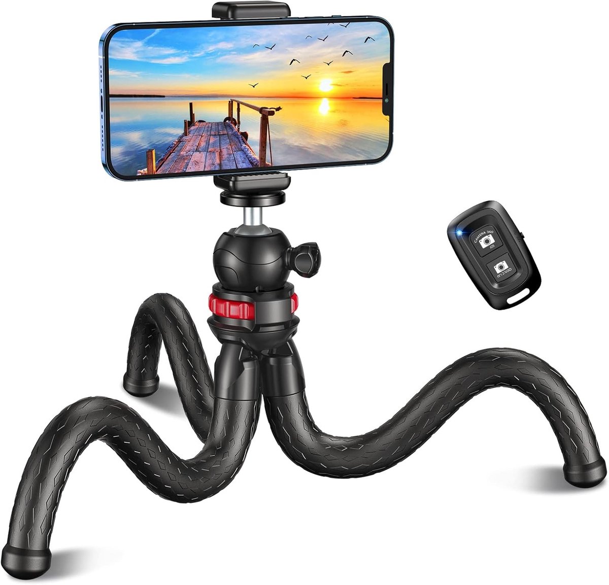 Flexibele Mini Tripod voor Smartphone en Camera met 360° Rotatie en Bluetooth Afstandsbediening, Ideaal voor Vloggen en Selfies