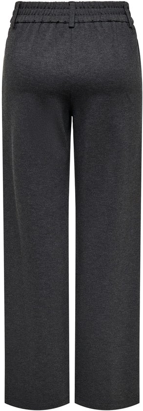 Grijze Only broek met rechte pijpen, elastische tailleband en ceintuurlussen.
