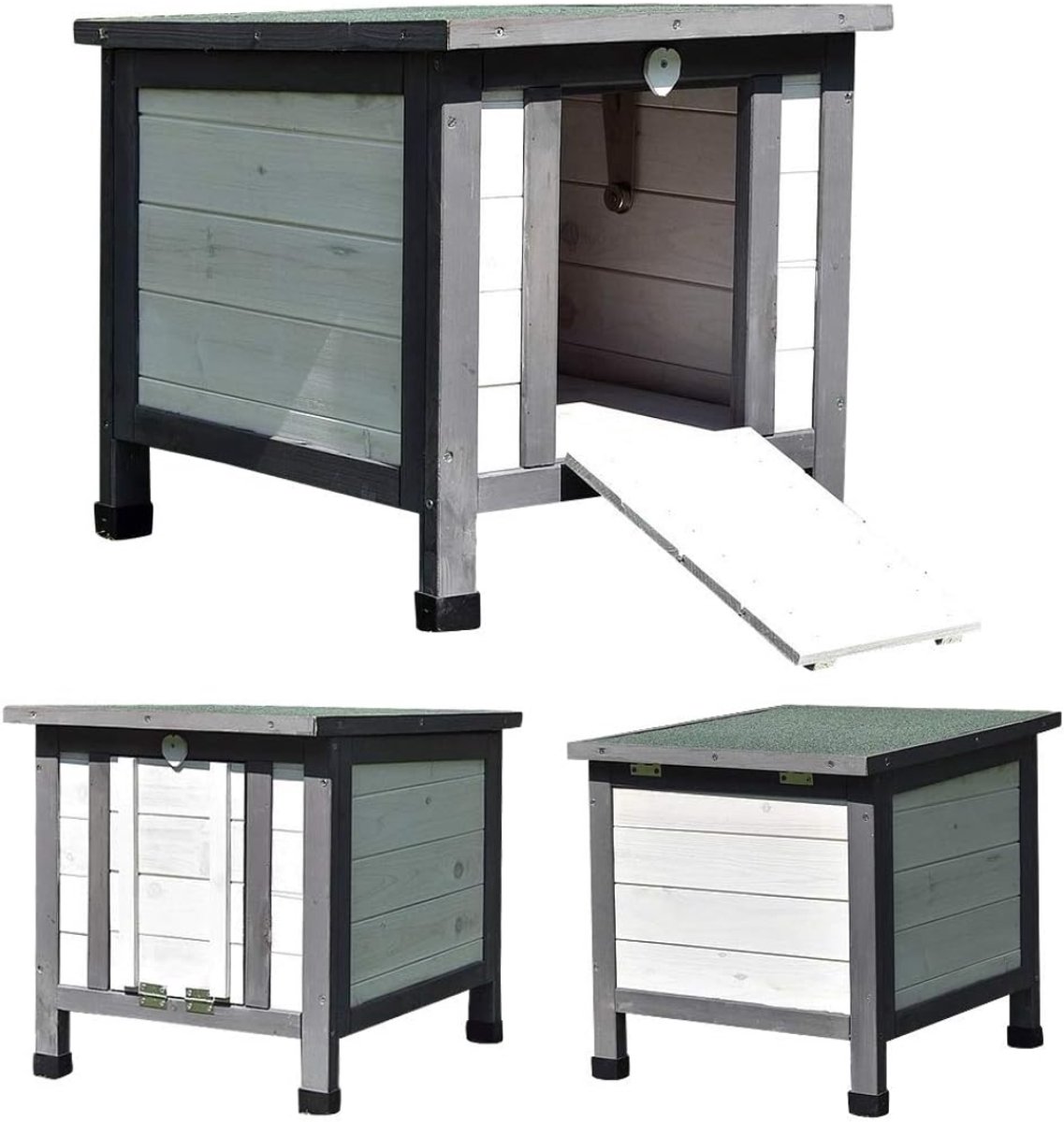 SNJY® Egelhuis - Egelhuisje - Egelhuisje met Inlooptunnel - 50D x 42B x 43H cm - Grijs