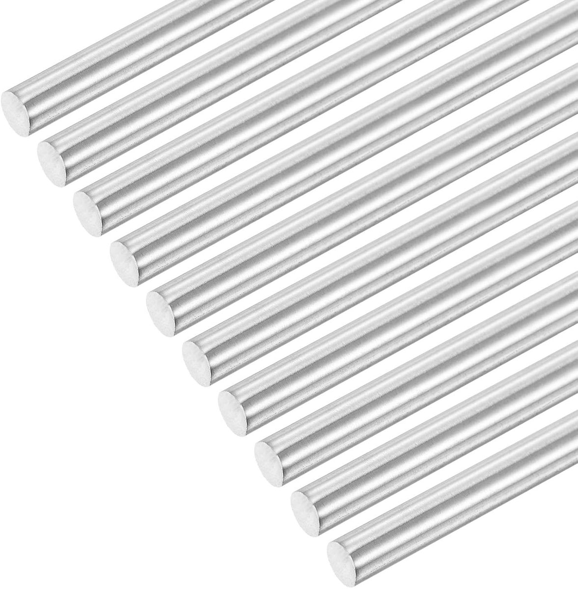 10 stuks 304 roestvrijstalen ronde staven, 8 mm x 420 mm massieve golfstaven voor constructie en DIY-projecten