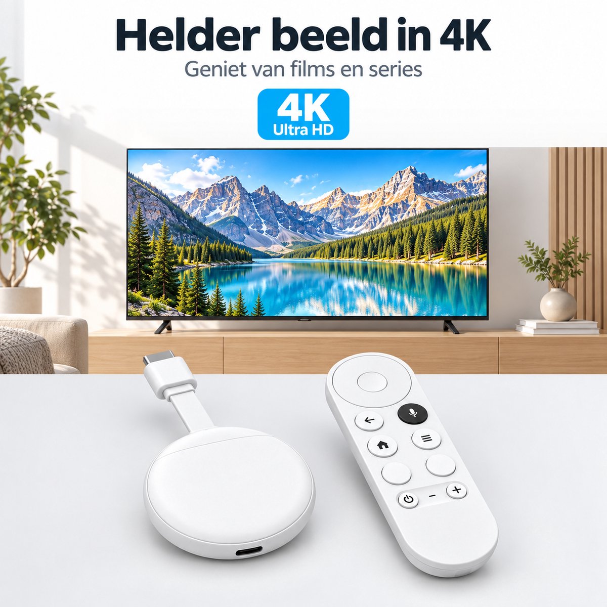 Vectra Smart TV Stick 4K -TV Dongle - Streaming Stick-Streaming Box-Android TV Box- Media Player Geschikt voor 3000+apps-4K Ultra HD -2026 Model- WiFi 6 -Met Afstandsbediening en Spraakbediening - Upgrade Elke TV naar Smart TV - Incl. USB-kabel - Wit — cadeau in Elektronica - foto 7