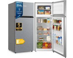 Heinner HF-M24ESE++ Koel-vriescombinatie – 204 L – Super Cooling & Super Freezing Functie – LED-verlichting – Omkeerbare Deur – Zilver – 5 Jaar Garantie