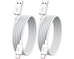 ACOCOBUY 2 m 2 stuks 120 W gevlochten USB C-kabel voor Redmi Note 15/14/13/12/11/10 - ShopVlot