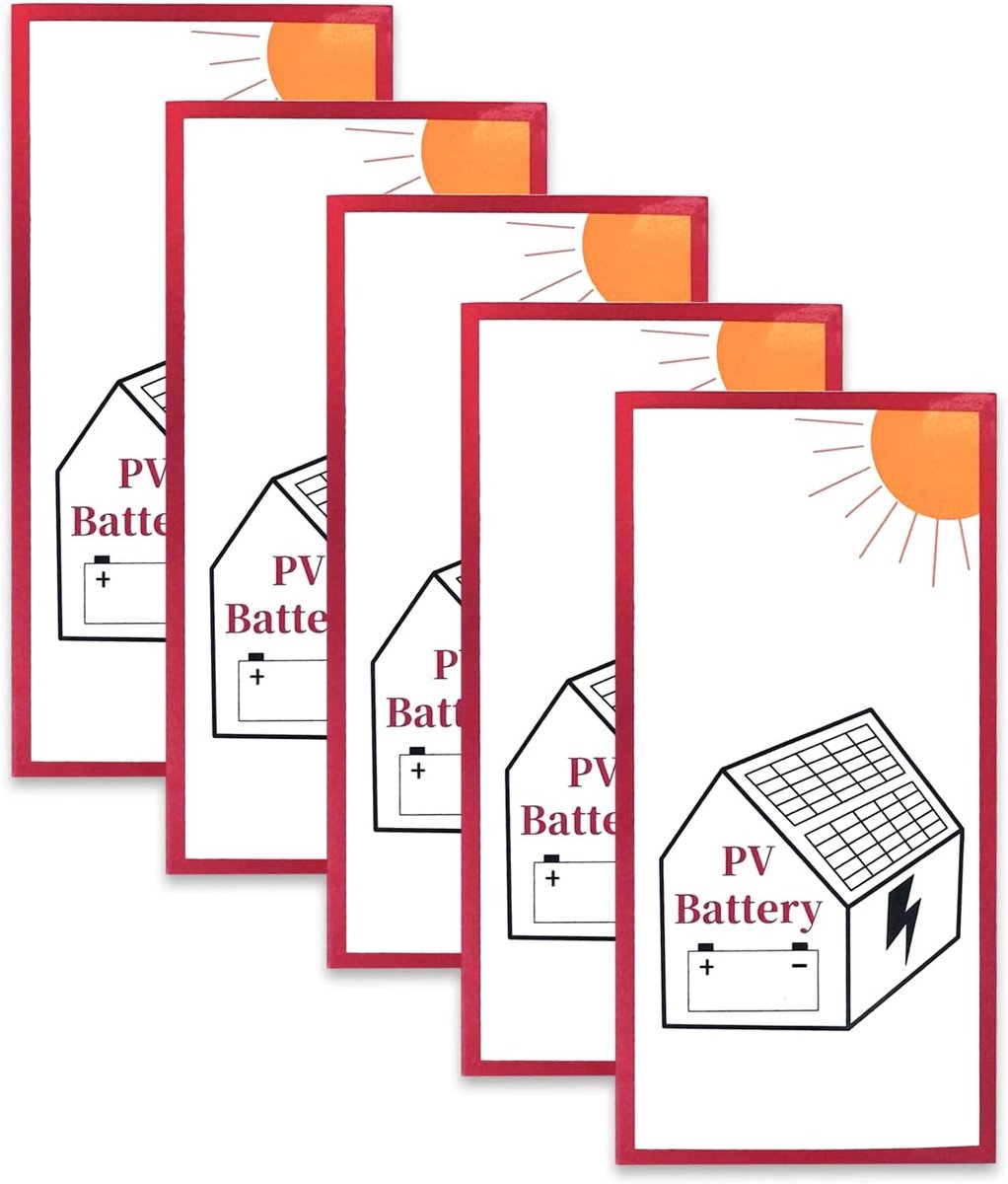 Stickers set voor PV-installatie - 10 x 20 cm - PVC - Weerbestendig, eenvoudig te installeren - ShopVlot