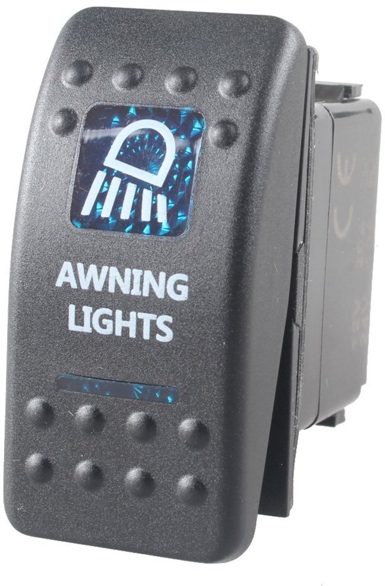 Rocker Switch 12V 20A - Blauw LED Licht - Waterdicht - Geschikt voor auto en boot - ShopVlot