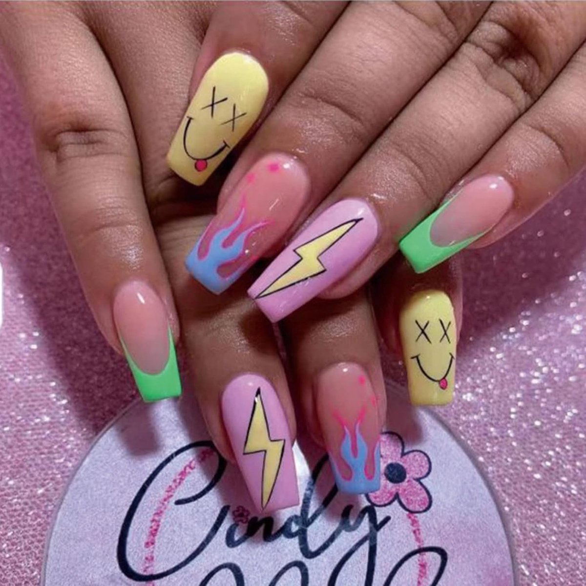 Acrylnagels 24 Stuks - Korte Franse Ballerina - Volledige dekking - DIY manicure set - ShopVlot