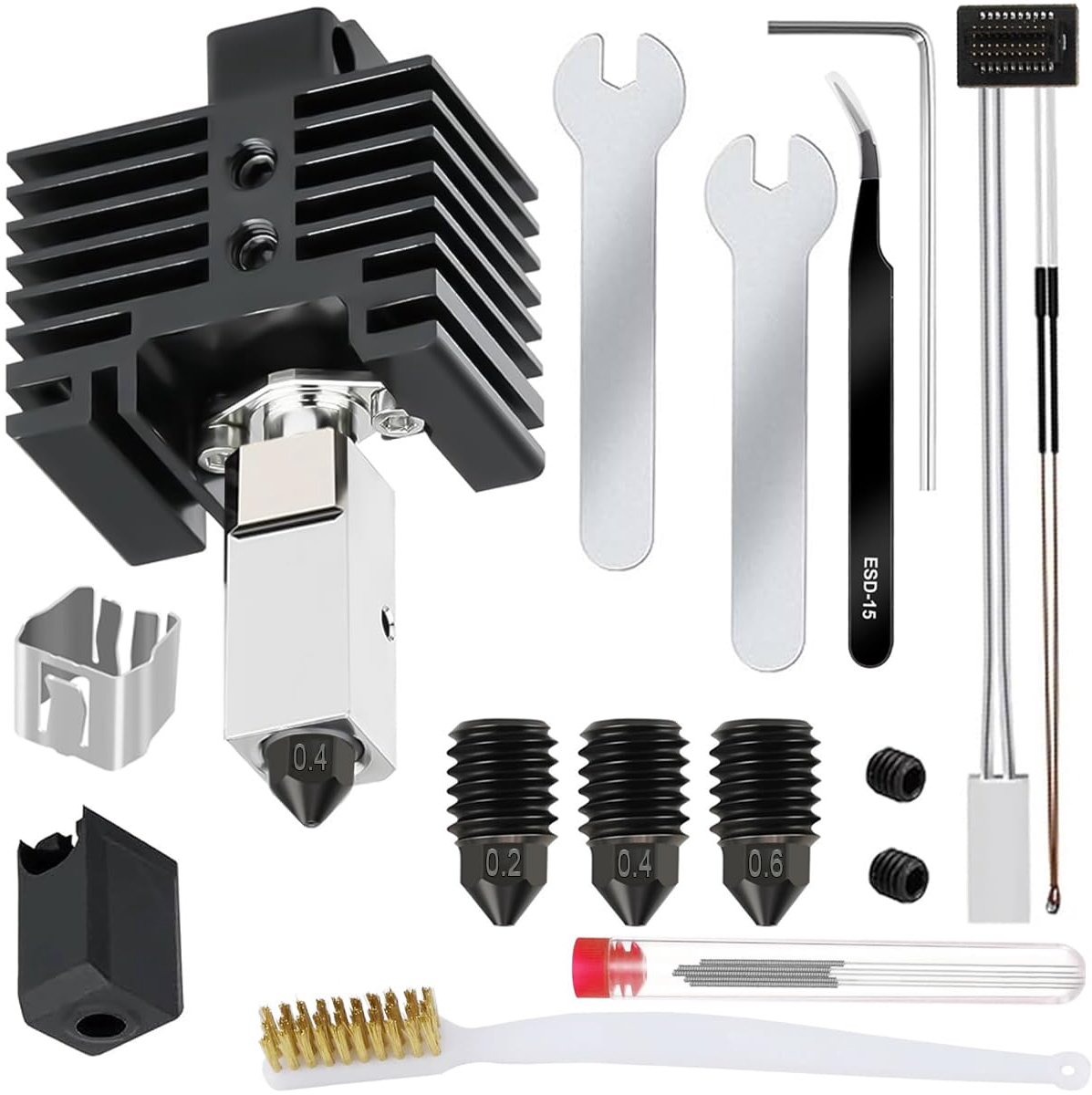 Upgraded Hotend Kit for Bambu Lab P1S/P1P 3D Printer, Hardened Steel Hot End Kit, High Temperature Hot End Extruder - ShopVlot