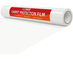 WELSTIK Clear Carpet Protector Film 457mm x 61m Single Roll. Cleaning-Removing, Robust Plastic Carpet Protector for - ShopVlot