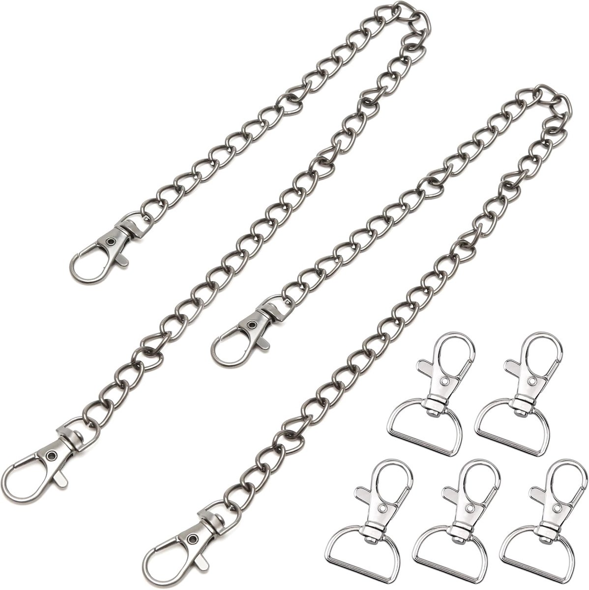 2-piece wallet chain with carabiner, key chain made of stainless steel, wallet for men and women - ShopVlot