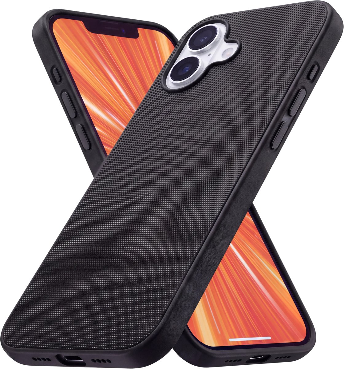 R2B Hoesje geschikt voor iPhone 17 en MagSafe - TechWoven Stijl - Telefoonhoesje – GSM Hoesje - Inclusief Screenprotector - Zwart