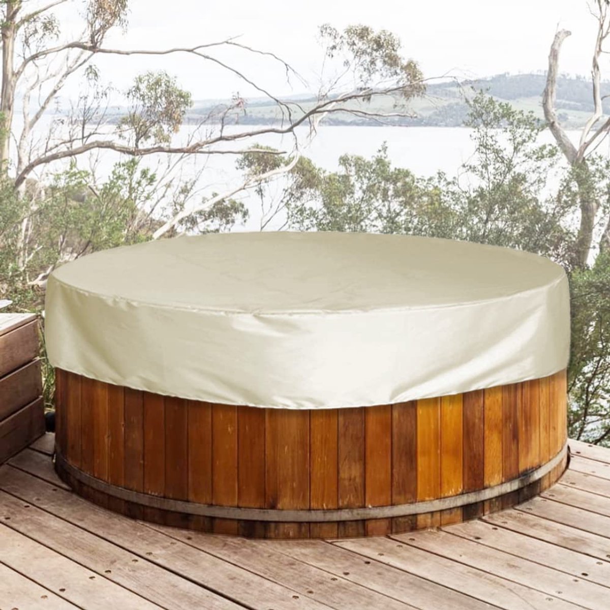 Ronde, waterdichte afdekking Geschikt voor jacuzzi's, winterafdekking, Geschikt voor vrijstaande spa's, 215 x 70 cm