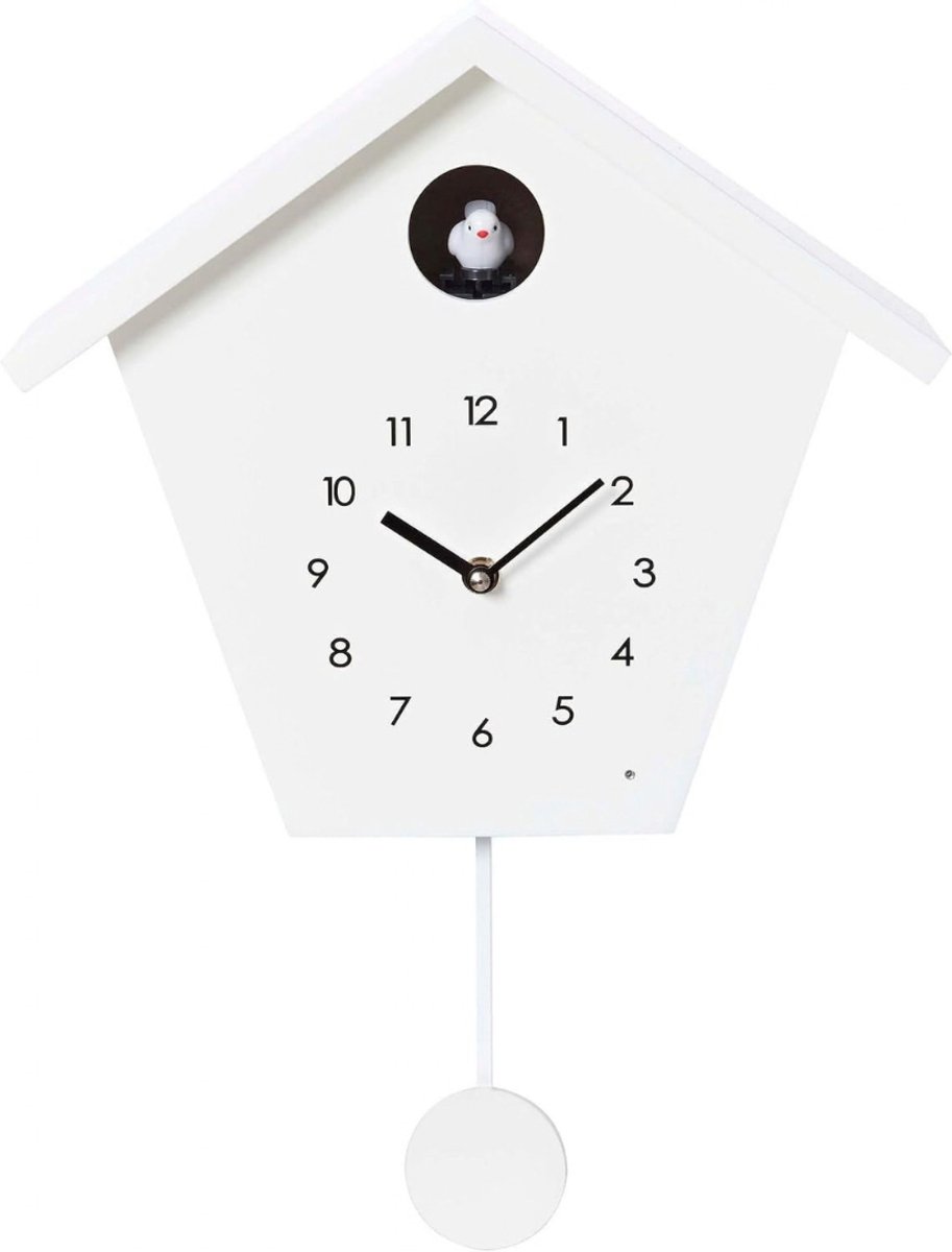 Levo® Koekoeksklok Modern - Wandklok - Klok - Inclusief Gewichtsketting - Zwart - 38cm x 23cm x 12cm