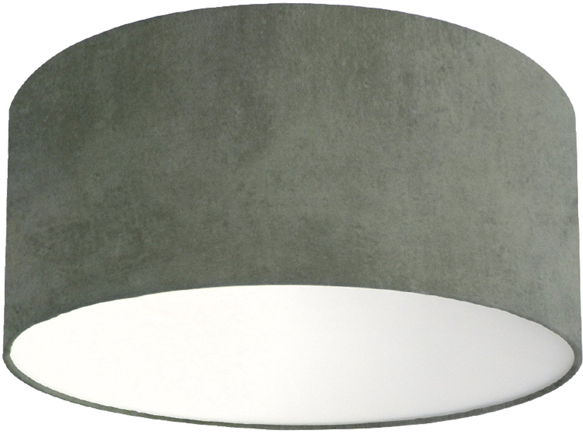 Plafondlamp velours donkergroen - Kinderkamerdecoratie- Lamp voor aan het plafond - Diameter 35cm x 15cm hoog | E27 fitting maximaal 40 watt | Excl. Lichtbron