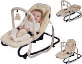 X Adventure Wipstoel Baby – Inklapbaar & Verstelbaar – Baby Schommelstoel met Speelboog – 0-9 Maanden – Beige