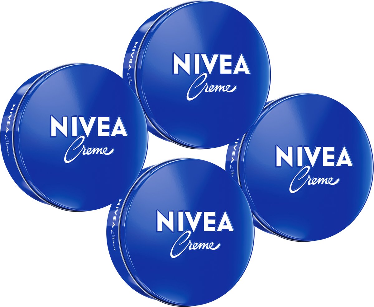 NIVEA Crème Blik - Voor Gezicht, Handen en Lichaam - 72H Hydratatie - Bodycrème - Voordeelverpakking - 4 x 400 ml