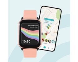 One2track Connect NEXT roze | GPS horloge voor kinderen | Bekijk de locatie van je kind. Stel veilige zones in. En videobellen met de leukste smartwatch voor kinderen