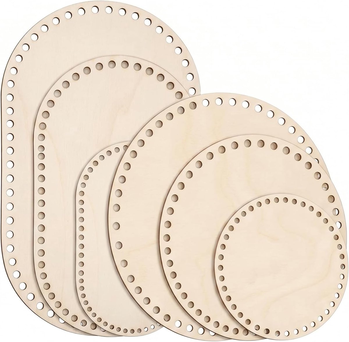 OXDASW 6 pieces base for crochet baskets, wooden base for crochet baskets, wooden hook bottom - ShopVlot