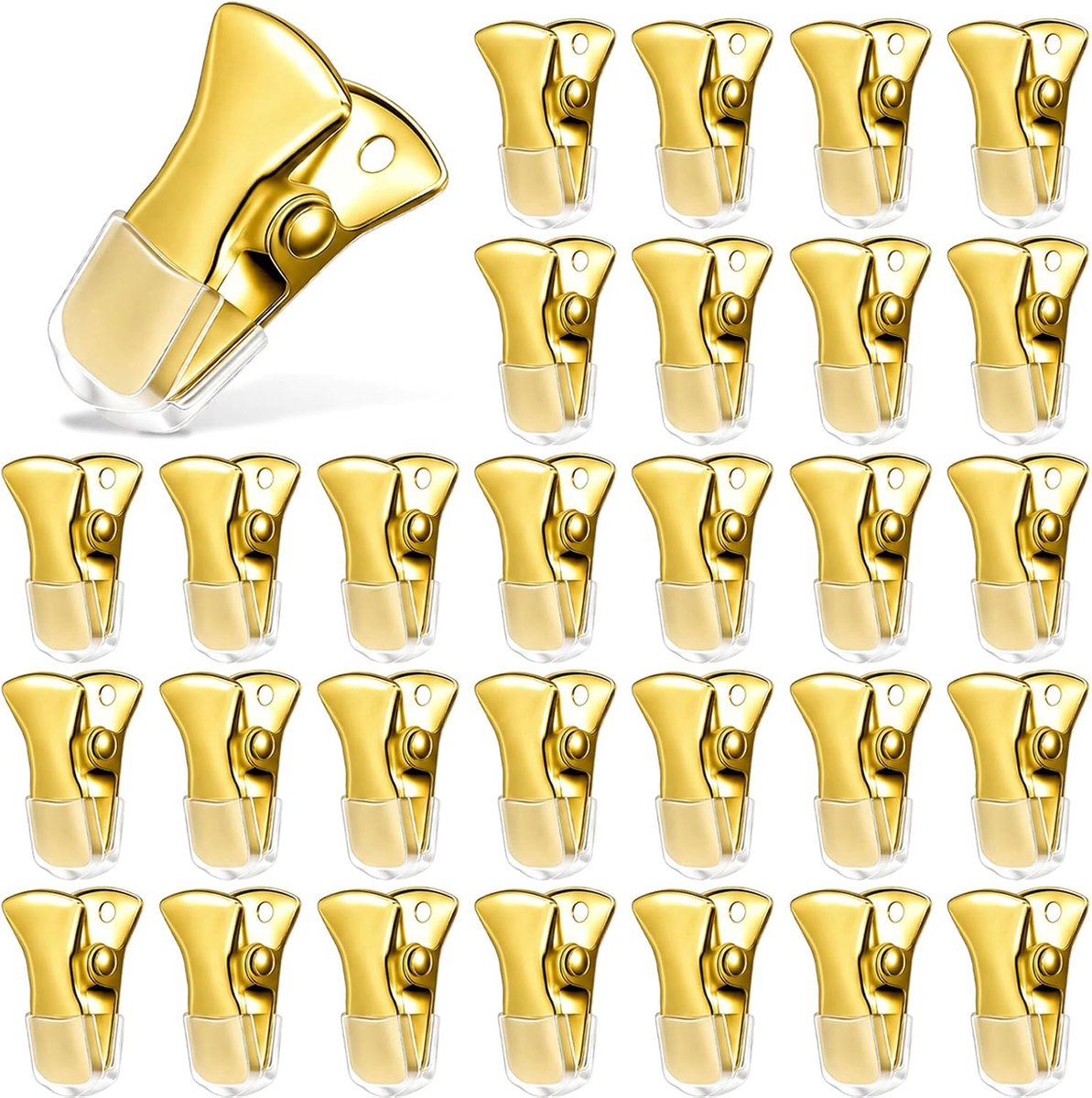 30 stuks klemmen metalen veerklemmen breed mini krokodillenklemmen goud - ShopVlot