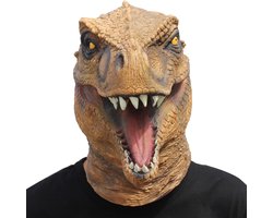 CreepyParty Dinosaur Mask T-Rex Head Latex Realistic Animal Full Head Mask for Halloween Costume Party Carnival Cosplay - ShopVlot