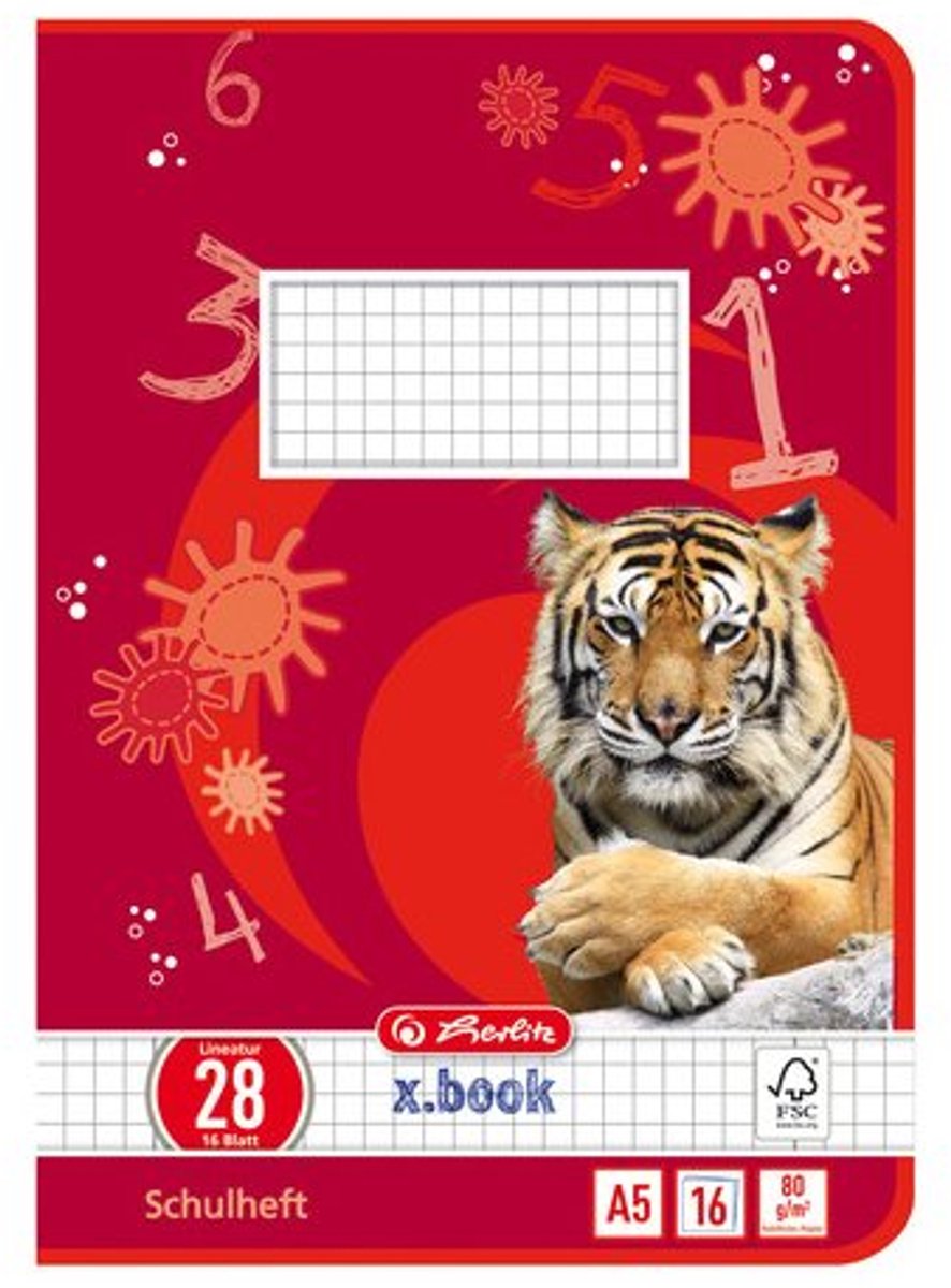 herlitz schoolschrift A5, gelinieerd, 16 vel