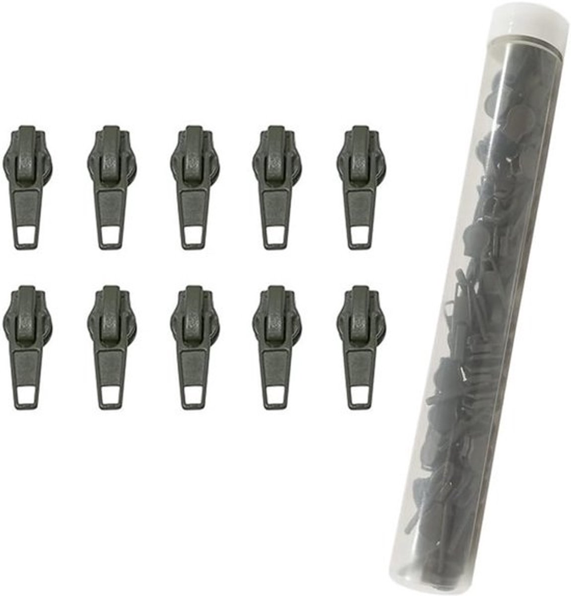 Set ritstrekkers - Rits vervangen - Kledingreparatie - 72 stuks - metaal - 2.65 cm lang - Marineblauw