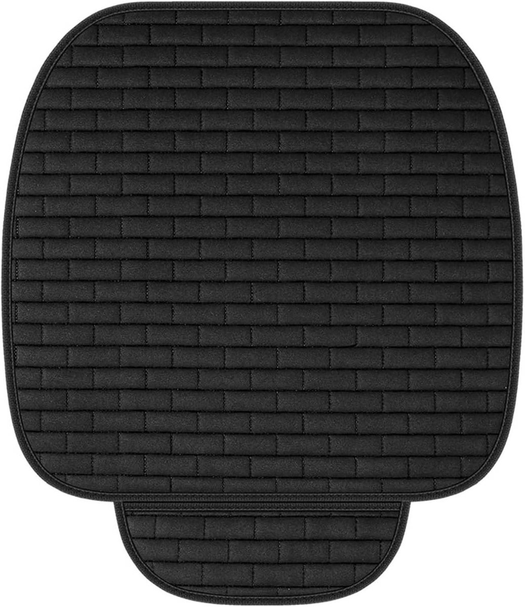 Ademend Voorzitkussen voor Auto, Comfortabele Zitting met Antislip Onderkant, Ideaal voor Bescherming en Comfort (Zwart, 52 x 51 cm)