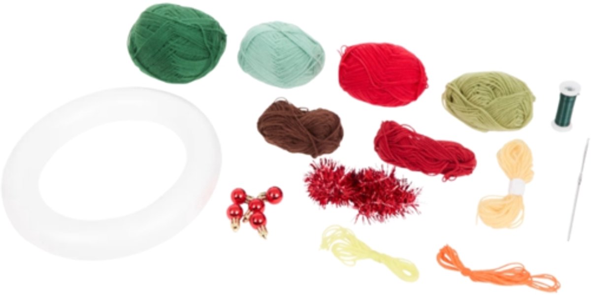 Kerstkrans Haakpakket DIY 30cm