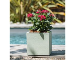Poétic EDA plantenbak BASALT UP, kunststof betonlook, 295×295×295 mm, 21 liter