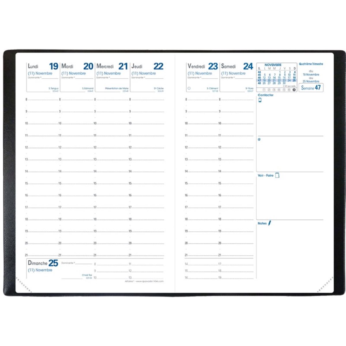 QUO VADIS zakagenda Affaires 2027, 100 x 150 mm, Club rouge, 1 week per 2 pagina's