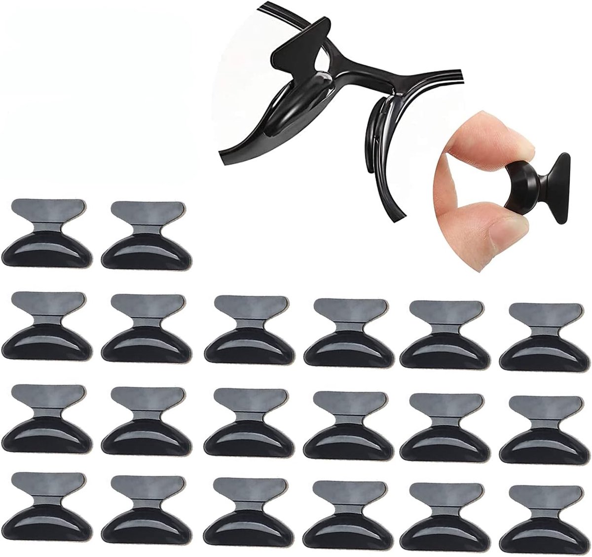 10 Pairs of Glasses Nose Pads Silicone Butterfly Shape Soft Glasses for Eyewear Sunglasses, 2.8mm (Black) - ShopVlot