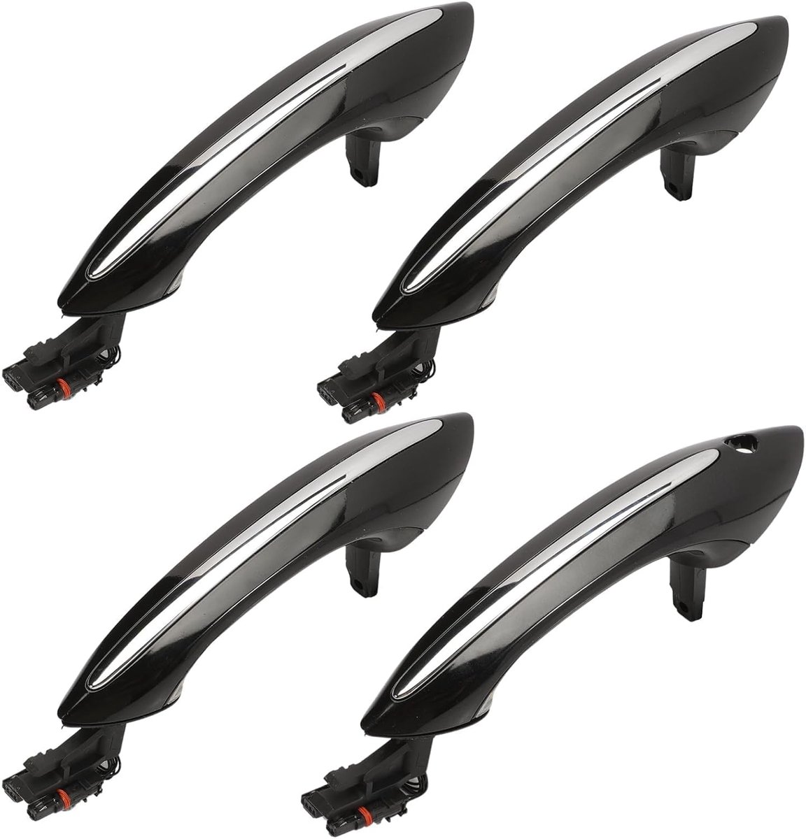 4pcs Door Handle Outside Front Rear Left Right Black Replacement 51217231931 For 5' F07 F10 F11 6' F06 F12 F13 7' F01 - ShopVlot